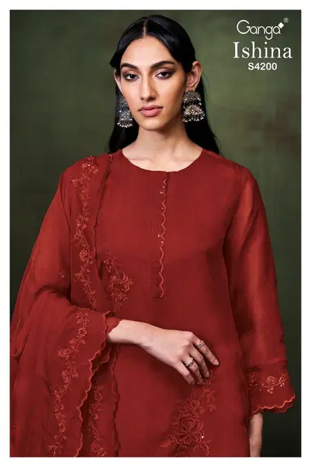 Ishina 4200 By Ganga Silk Designer Salwar Suits Wholesale Shop In Surat